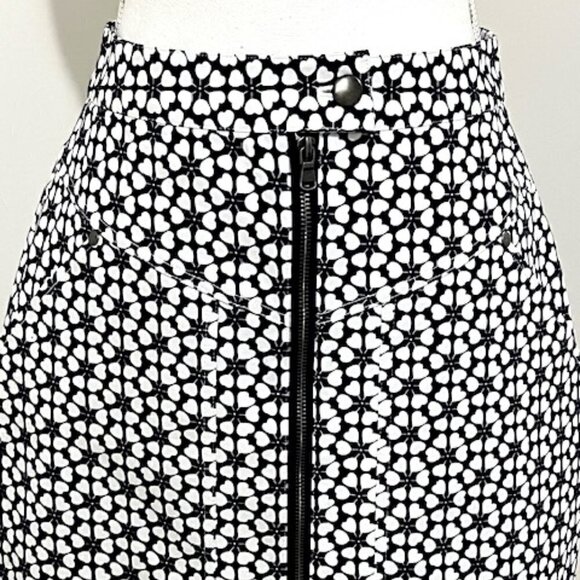 Rebecca Minkoff Marigold Printed Mini Skirt Front Zip Blue & White - Picture 4 of 6